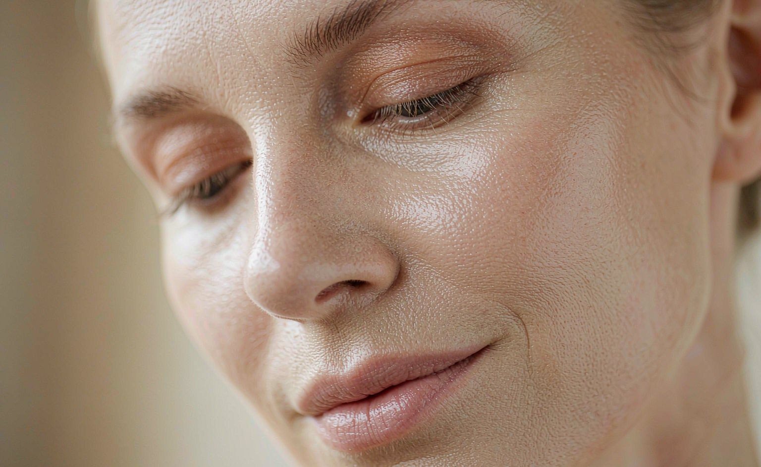 Exosome skin care — radiant, healthy-looking skin close-up